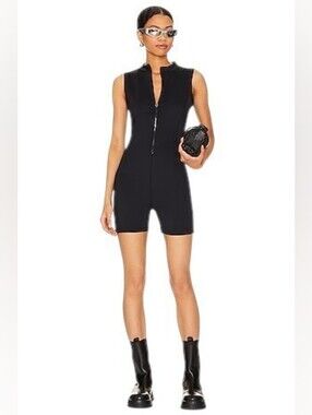 Good American Compression Zip Up Bike Suit